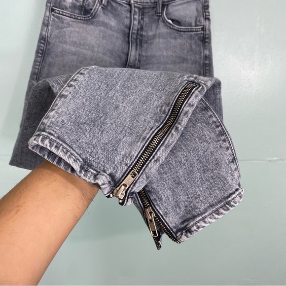 MOTHER The Swooner Ankle Zip Static Gray Sz 27 Ankle Zipper - Picture 3 of 8